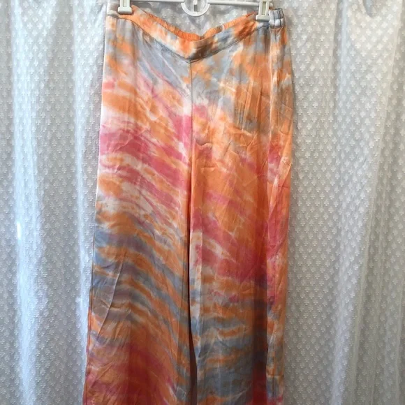 YOUNG FABULOUS & BROKE •tie dye wide leg pants LARGE - Picture 2 of 5